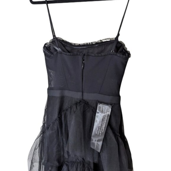 NEW BCBGMAXAZRIA Oly Black Corset Tulle Gown Ruffled Maxi Gown Dress Size 2 - Picture 8 of 11